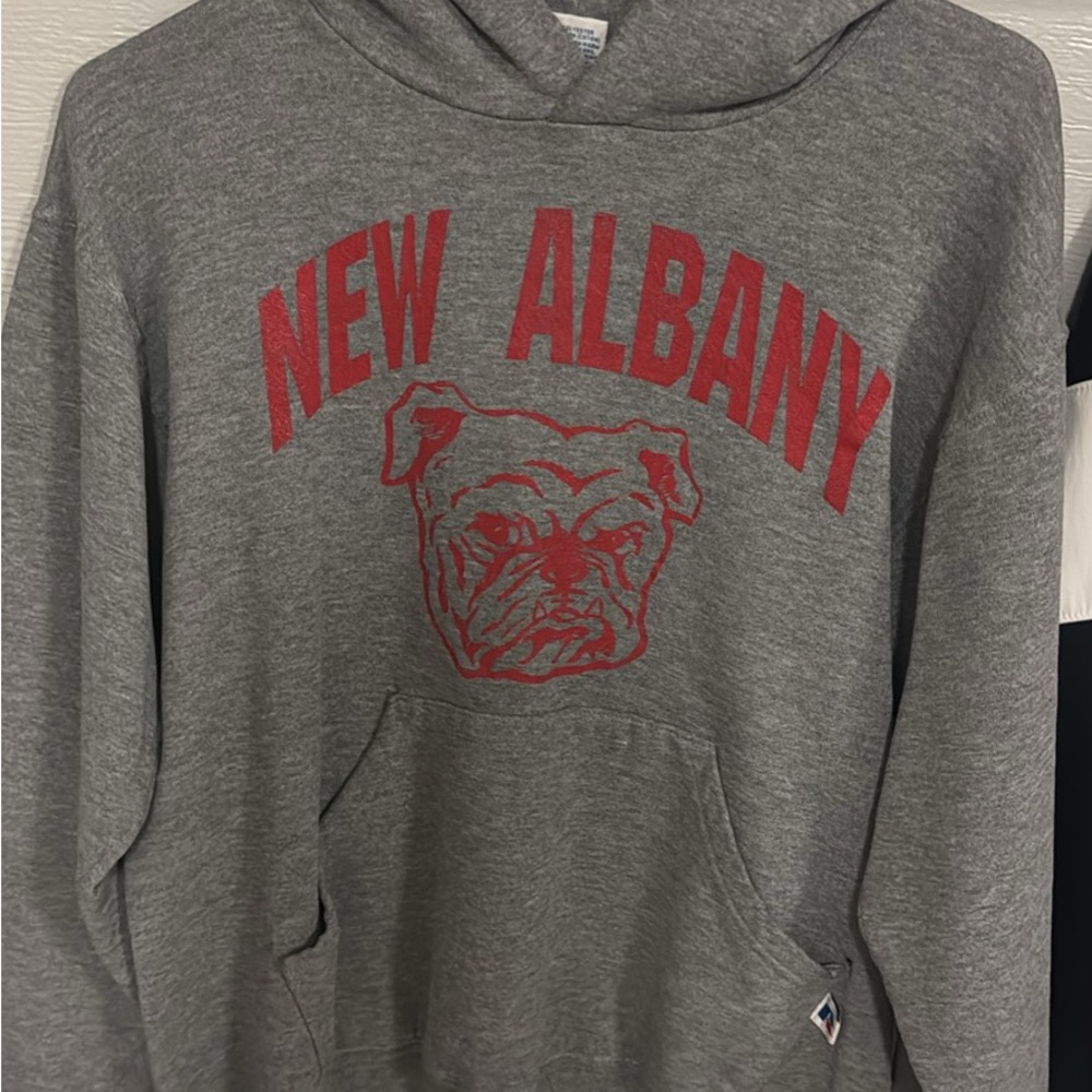 Russell Athletic Gray Hoodie with Red Print